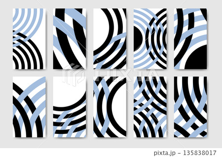 Abstract geometric arches and curves. Template set for interior and branding. 135838017