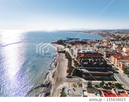 Aerial view of Torre de la Horadada townscape  135838025