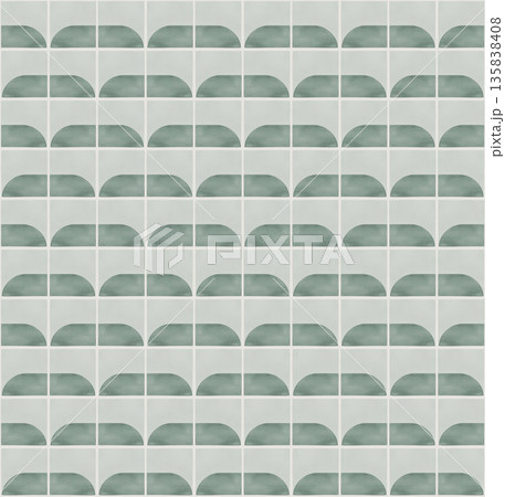 Abstract watercolor geometrical background, retro style seamless pattern in beige and blue tones 135838408