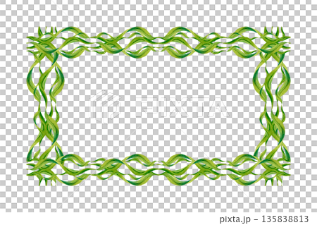 Elegant watercolor floral frame of swirl green vines, leaves on white background. Botanical illustration template. Hand painted border for wedding invitation, eco, stationery, spring decor, scrapbook Elegant watercolor floral frame of swirl green vines, leaves on white background. Botanical illustration template. Hand painted border for wedding invitation, eco, stationery, spring decor, scrapbook 135838813