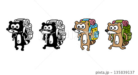 raccoon vector tanuki backpacker camping traveller hiking cartoon character icon funny japan pet doodle symbol illustration isolated design raccoon vector tanuki backpacker camping traveller hiking cartoon character icon funny japan pet doodle symbol illustration isolated design 135839137