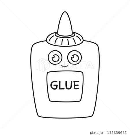 outline bottle of glue isolated 135839685