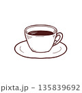 シンプルなコーヒーカップのイラスト 135839692