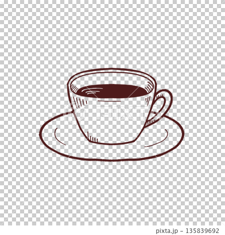 簡單的咖啡杯插畫 簡單的咖啡杯插畫 135839692