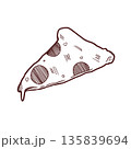 シンプルなピザのイラスト 135839694