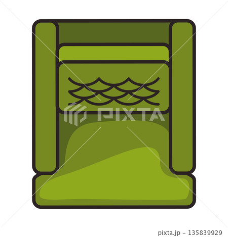 Interior furniture top view. Element for living room. Floor plan, view from above. Furniture store. Icon of interior. Isolated vector illustration Interior furniture top view. Element for living room. Floor plan, view from above. Furniture store. Icon of interior. Isolated vector illustration 135839929