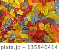Close-up of assorted many colorful gummy bears 135840414