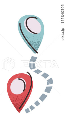 Route with location pins sticker 135840596