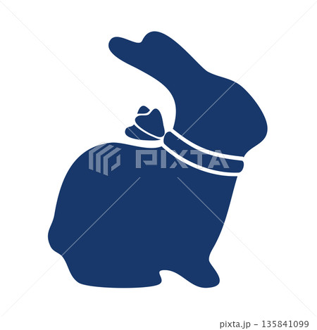 Cute Easter bunny silhouette with bow, graphic template. Hand drawn vector isolated illustration. For Easter and seasonal designs, greeting cards and magazines, garden goods, nature clip arts. Cute Easter bunny silhouette with bow, graphic template. Hand drawn vector isolated illustration. For Easter and seasonal designs, greeting cards and magazines, garden goods, nature clip arts. 135841099
