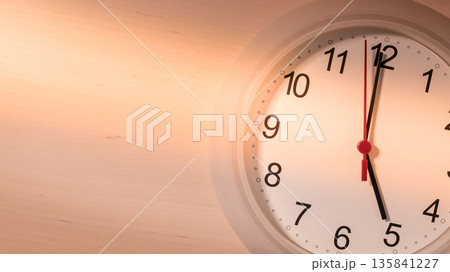 Clock ticking showing five hours Clock ticking showing five hours 135841227