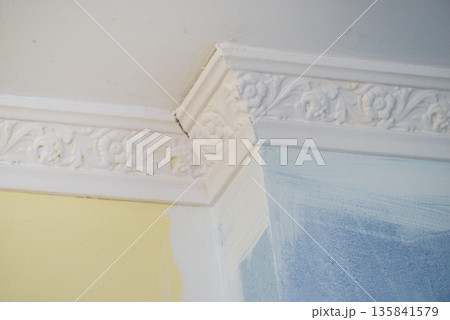 White cornce on wall 135841579