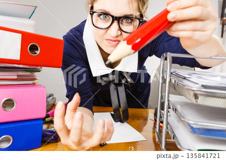 Angry mad business woman being furious 135841721