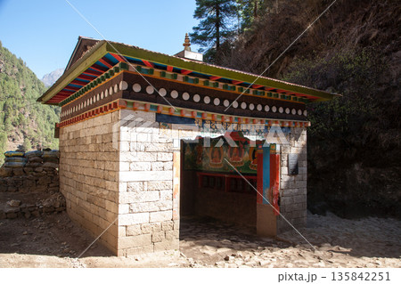 Sagarmatha National Park entrance gate, EBC trek, Nepal Sagarmatha National Park entrance gate, EBC trek, Nepal 135842251