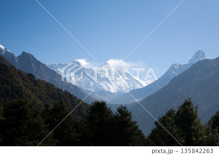 First viewpoint of Everest summit from EBC trekking, Nepal First viewpoint of Everest summit from EBC trekking, Nepal 135842263