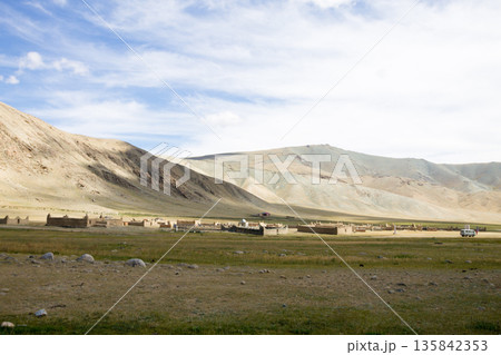 Islamic cemetery view in isolated region of Mongolia 135842353