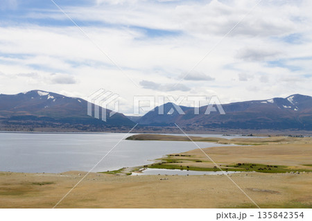 Khurgan lake landscape, Altai, Mongolia, Tsengel district Khurgan lake landscape, Altai, Mongolia, Tsengel district 135842354
