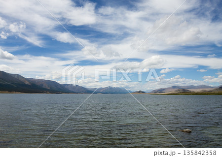 Khoton lake landscape, Altai, Mongolia, Tsengel district Khoton lake landscape, Altai, Mongolia, Tsengel district 135842358