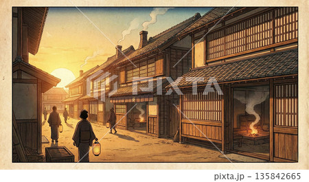 朝の街風景 135842665