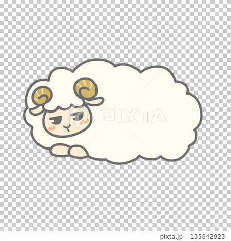 羊が横になっているイラスト 羊が横になっているイラスト 135842923