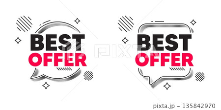 Best offer chat speech bubble. Social media concept. Best offer tag. Special price Sale sign. Advertising Discounts symbol. Line design chat bubble. Vector Best offer chat speech bubble. Social media concept. Best offer tag. Special price Sale sign. Advertising Discounts symbol. Line design chat bubble. Vector 135842970