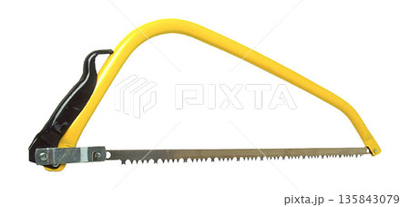 a Yellow Bow Saw isolated on a white background a Yellow Bow Saw isolated on a white background 135843079