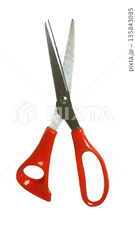 a Red-Handled Scissors isolated on a white background a Red-Handled Scissors isolated on a white background 135843085