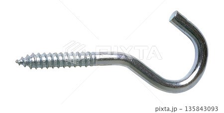 a Metal Screw Hook isolated on a white background 135843093