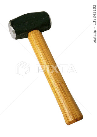 a Blue Steel Sledgehammer with Wooden Handle 135843102