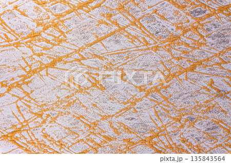 Off-white fabric with mustard gold chaotic lines and metallic dust Off-white fabric with mustard gold chaotic lines and metallic dust 135843564