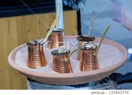 Gold Turkish coffee pots Gold Turkish coffee pots 135843770