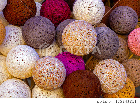 Colorful knit bowls 135843811