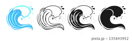 Sea Simple Wave for Logo Water Splashes Flowing Waves Abstract Ocean Shapes Fluid Aquatic Doodle Set Sea Simple Wave for Logo Water Splashes Flowing Waves Abstract Ocean Shapes Fluid Aquatic Doodle Set 135843952