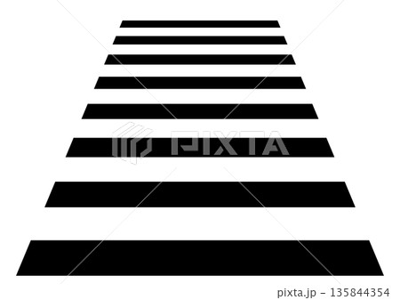 横断歩道モチーフの太くて黒い奥行のあるボーダー線 135844354