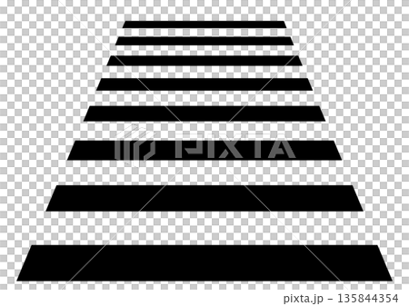 横断歩道モチーフの太くて黒い奥行のあるボーダー線 135844354