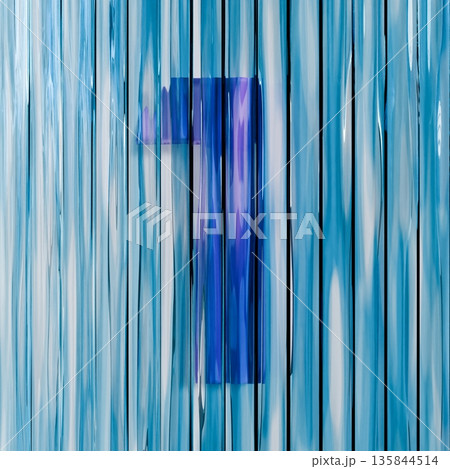 Blue reed glass font Number 1 ONE 3D Blue reed glass font Number 1 ONE 3D 135844514