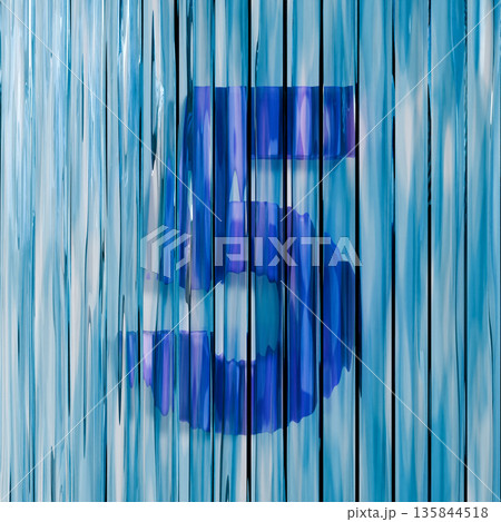 Blue reed glass font Number 5 FIVE 3D Blue reed glass font Number 5 FIVE 3D 135844518