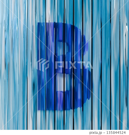 Blue reed glass font Letter B 3D Blue reed glass font Letter B 3D 135844524
