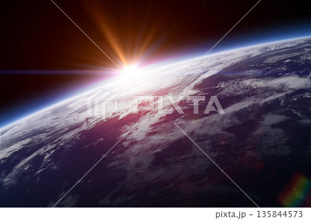 Earth. Sunset over planet Earth. 135844573