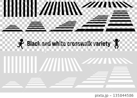 Black and white crosswalk variations 135844586