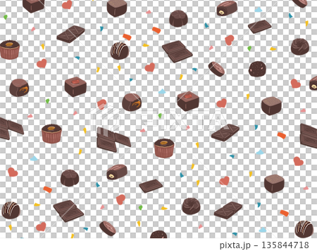 可愛的巧克力無縫圖案 135844718