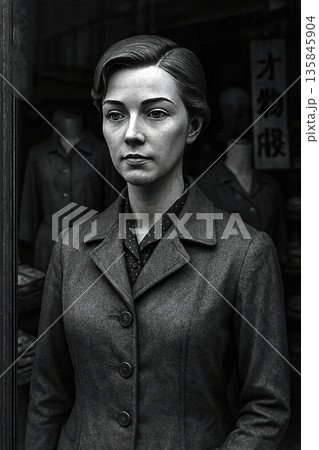 昭和の洋品店のマネキン 135845904