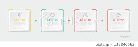 Infographic 4 options design elements for your business data. Vector Illustration. 135846562