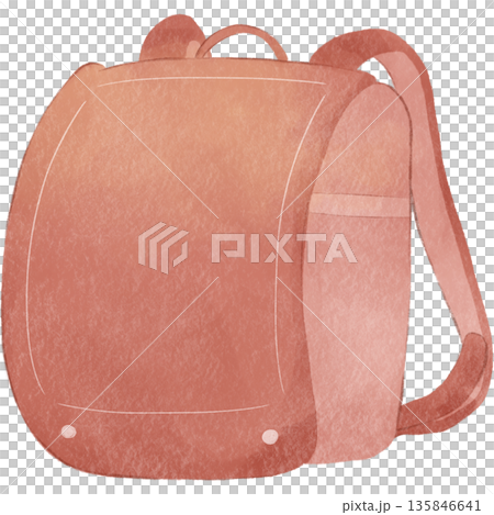 水彩風で描いた赤のランドセルのイラスト｜ランドセル, 学校, 入学, 新学期 135846641