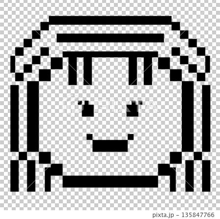 Pixel art outlines of happy girl face for decoration, mood, feelings, emotion, expression, human, head shapes, people, icon, colouring book, sketch, tattoo, back to school, print, cartoon, character Pixel art outlines of happy girl face for decoration, mood, feelings, emotion, expression, human, head shapes, people, icon, colouring book, sketch, tattoo, back to school, print, cartoon, character 135847766