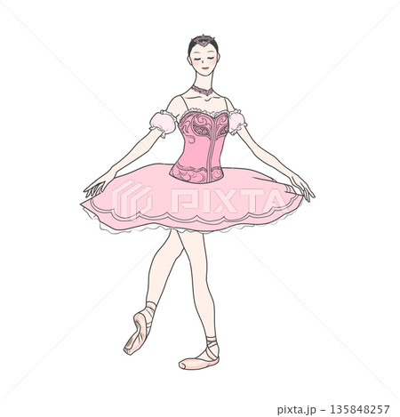 クラシックチュチュで踊るバレリーナ 135848257