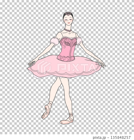 クラシックチュチュで踊るバレリーナ 135848257