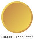 黄色い立体感のある丸フレーム 135848667