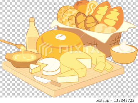 起司和麵包概要 135848722