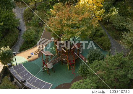 This is a view of the playground within the apartment complex. This is a view of the playground within the apartment complex. 135848726
