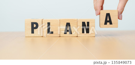 wooden block PLAN A. strategy, leadership, management, marketing, project and finance concepts wooden block PLAN A. strategy, leadership, management, marketing, project and finance concepts 135849073